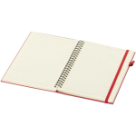 Carnet A5 à spirale et rigide en cuir synthétique JournalBooks couleur rouge deuxième vue