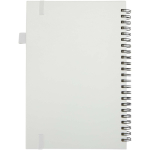 Carnet A5 à spirale et rigide en cuir synthétique JournalBooks couleur blanc deuxième vue arrière