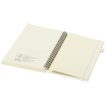 Carnet A5 à spirale et rigide en cuir synthétique JournalBooks couleur blanc troisième vue