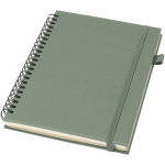 Carnet A5 à spirale et rigide en cuir synthétique JournalBooks couleur vert chiné