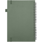 Carnet A5 à spirale et rigide en cuir synthétique JournalBooks couleur vert chiné deuxième vue arrière