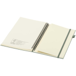 Carnet A5 à spirale et rigide en cuir synthétique JournalBooks couleur vert chiné troisième vue