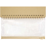 Set carnet B6 avec feutres et poche transparente intégrée couleur naturel troisième vue frontale