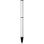 Stylo alu recyclé à mécanisme rotatif avec encre bleue couleur argenté deuxième vue arrière