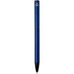 Stylo alu recyclé à mécanisme rotatif avec encre bleue couleur bleu marine deuxième vue arrière