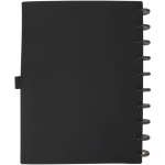 Agenda avec couverture en cuir synthétique et système à disques couleur noir deuxième vue arrière
