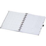 Agenda avec couverture en cuir synthétique et système à disques couleur noir troisième vue