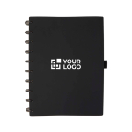 Agenda avec couverture en cuir synthétique et système à disques avec zone d'impression