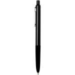 Stylo en aluminium recyclé et grip gomme douce, encre bleue couleur noir vue latérale