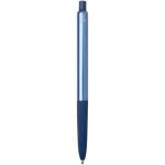 Stylo en aluminium recyclé et grip gomme douce, encre bleue couleur bleu marine deuxième vue arrière