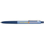 Stylo en aluminium recyclé et grip gomme douce, encre bleue couleur bleu marine