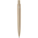 Mini stylo en plastique recyclé RCS avec encre bleue couleur marron deuxième vue arrière