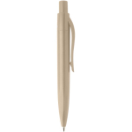 Mini stylo en plastique recyclé RCS avec encre bleue couleur marron deuxième vue latérale