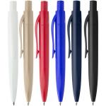 Mini stylo en plastique recyclé RCS avec encre bleue couleur noir deuxième vue en couleurs