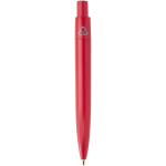 Mini stylo en plastique recyclé RCS avec encre bleue couleur rouge deuxième vue arrière