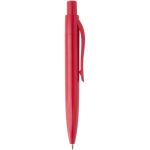 Mini stylo en plastique recyclé RCS avec encre bleue couleur rouge deuxième vue latérale