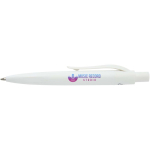 Mini stylo en plastique recyclé RCS avec encre bleue couleur blanc