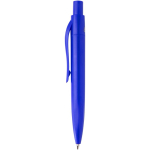 Mini stylo en plastique recyclé RCS avec encre bleue couleur bleu roi vue latérale