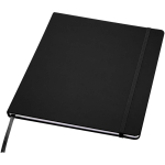 Carnet A4 rigide cuir synthétique ligné avec élastique couleur noir