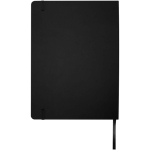 Carnet A4 rigide cuir synthétique ligné avec élastique couleur noir deuxième vue arrière