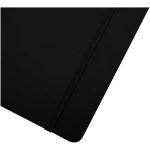 Carnet A4 rigide cuir synthétique ligné avec élastique couleur noir vue détail 1