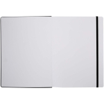 Carnet A4 rigide cuir synthétique ligné avec élastique couleur noir troisième vue frontale