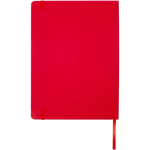Carnet A4 rigide cuir synthétique ligné avec élastique couleur rouge deuxième vue arrière