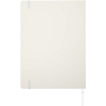 Carnet A4 rigide cuir synthétique ligné avec élastique couleur blanc deuxième vue arrière