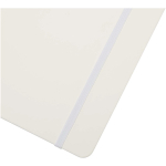 Carnet A4 rigide cuir synthétique ligné avec élastique couleur blanc vue détail 1