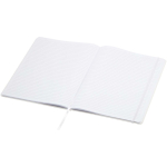 Carnet A4 rigide cuir synthétique ligné avec élastique couleur blanc deuxième vue