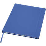 Carnet A4 rigide cuir synthétique ligné avec élastique couleur bleu roi
