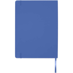 Carnet A4 rigide cuir synthétique ligné avec élastique couleur bleu roi deuxième vue arrière