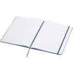 Carnet A4 rigide cuir synthétique ligné avec élastique couleur bleu roi deuxième vue
