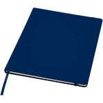 Carnet A4 rigide cuir synthétique ligné avec élastique couleur bleu marine