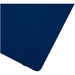 Carnet A4 rigide cuir synthétique ligné avec élastique couleur bleu marine vue détail 1