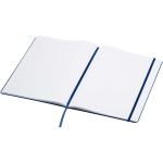 Carnet A4 rigide cuir synthétique ligné avec élastique couleur bleu marine deuxième vue