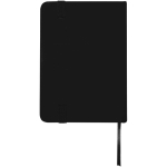 Carnet A7 rigide en cuir synthétique ave célastique, feuilles lignées couleur noir deuxième vue arrière