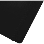 Carnet A7 rigide en cuir synthétique ave célastique, feuilles lignées couleur noir vue détail 1