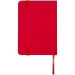Carnet A7 rigide en cuir synthétique ave célastique, feuilles lignées couleur rouge deuxième vue arrière