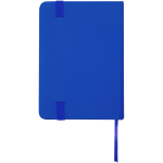 Carnet A7 rigide en cuir synthétique ave célastique, feuilles lignées couleur bleu roi deuxième vue arrière