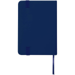 Carnet A7 rigide en cuir synthétique ave célastique, feuilles lignées couleur bleu marine deuxième vue arrière