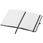 Carnet A5 rigide ligné toucher doux avec fermeture élastique couleur noir deuxième vue
