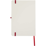 Carnet A5 rigide ligné toucher doux avec fermeture élastique couleur rouge deuxième vue arrière