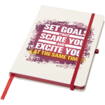 Carnet A5 rigide ligné toucher doux avec fermeture élastique couleur rouge