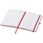 Carnet A5 rigide ligné toucher doux avec fermeture élastique couleur rouge deuxième vue