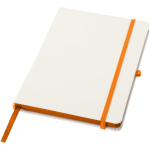 Carnet A5 rigide ligné toucher doux avec fermeture élastique couleur orange