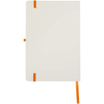 Carnet A5 rigide ligné toucher doux avec fermeture élastique couleur orange deuxième vue arrière