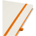 Carnet A5 rigide ligné toucher doux avec fermeture élastique couleur orange vue détail 1
