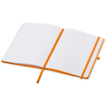 Carnet A5 rigide ligné toucher doux avec fermeture élastique couleur orange deuxième vue