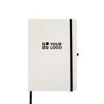 Carnet A5 rigide ligné toucher doux avec fermeture élastique avec zone d'impression